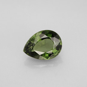 Turmalina verde natural 1,45ct, formato de pêra, VVS