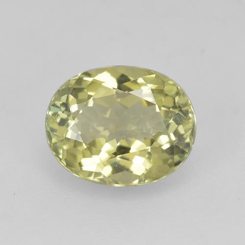Turmalina amarelo natural 1,25ct, corte oval, VS