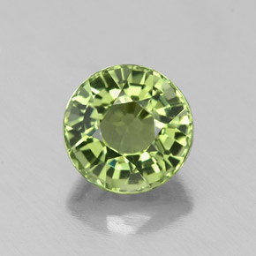 Turmalina verde natural 1,04ct, corte redondo, VVS