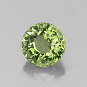 Turmalina verde natural 1,04ct, corte redondo, VVS