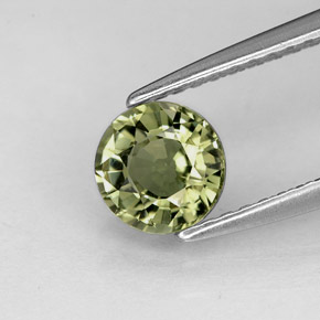 Turmalina verde natural 0,74ct, corte redondo, VVS