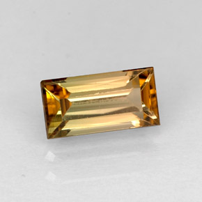 Turmalina amarelo natural 1,03ct, baguete, VVS