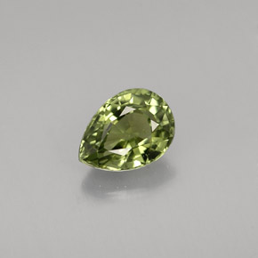 Turmalina verde natural 0,93ct, formato de pêra, VVS