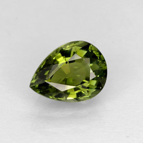 Turmalina verde natural 0,91ct, formato de pêra, IF
