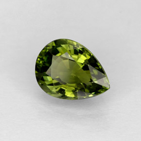 Turmalina verde natural 0,91ct, formato de pêra, IF