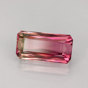 Turmalina bicolor natural 2,89ct, corte esmeralda, VS