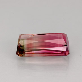 Turmalina bicolor natural 2,89ct, corte esmeralda, VS