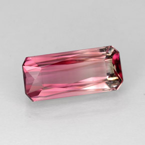 Turmalina bicolor natural 2,81ct, corte esmeralda, VVS-VS