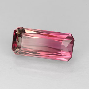 Turmalina bicolor natural 2,81ct, corte esmeralda, VVS-VS