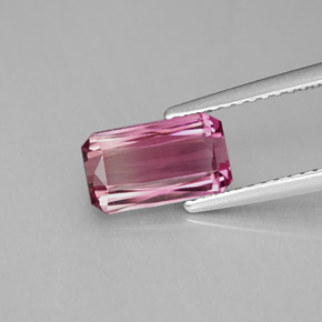 Turmalina rosa natural 1,97ct, corte esmeralda, VVS