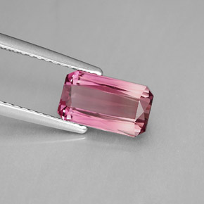 Turmalina rosa natural 1,97ct, corte esmeralda, VVS