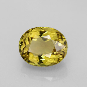 Turmalina amarelo natural 3,97ct, corte oval, VVS