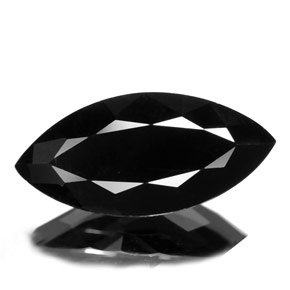 Turmalina preto natural 4,97ct, marquise, opaco