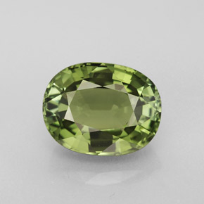 Turmalina verde natural 3,72ct, corte oval, VVS