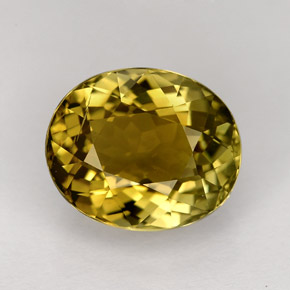 Turmalina amarelo natural 4,00ct, corte oval, VVS-VS