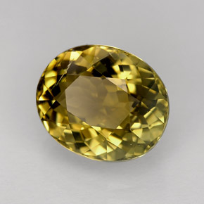 Turmalina amarelo natural 4,00ct, corte oval, VVS-VS