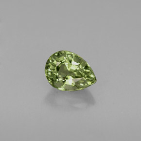 Turmalina verde natural 0,73ct, formato de pêra, VVS