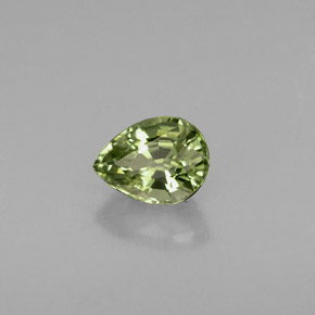 Turmalina verde natural 0,73ct, formato de pêra, VVS