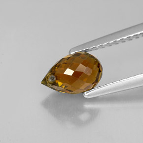 Turmalina laranja natural 1,20ct, briolete, VS-SI