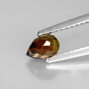 Turmalina laranja natural 0,62ct, briolete, VVS-VS