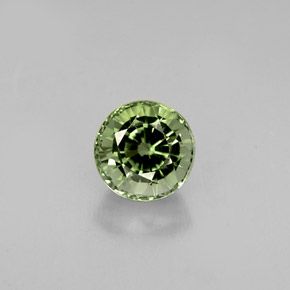 Turmalina verde natural 1,01ct, corte redondo, VVS