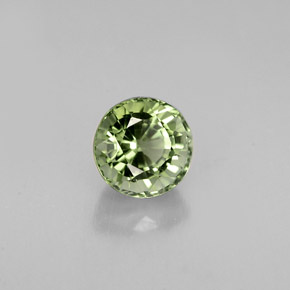 Turmalina verde natural 1,01ct, corte redondo, VVS