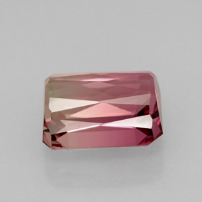 Turmalina bicolor natural 5,54ct, corte esmeralda, IF