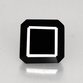 Turmalina preto natural 1,23ct, corte esmeralda, opaco