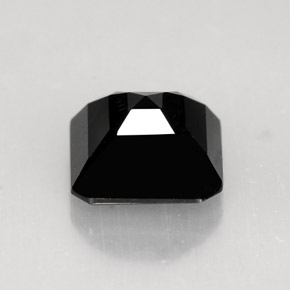 Turmalina preto natural 1,23ct, corte esmeralda, opaco
