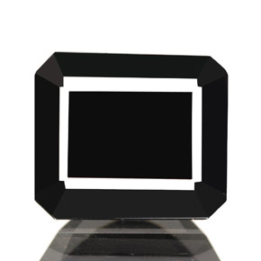 Turmalina preto natural 1,76ct, corte esmeralda, opaco