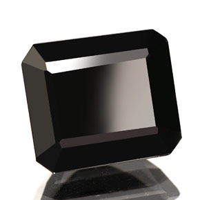Turmalina preto natural 1,76ct, corte esmeralda, opaco