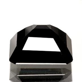 Turmalina preto natural 1,76ct, corte esmeralda, opaco