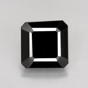 Turmalina preto natural 1,41ct, corte esmeralda, opaco