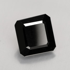 Turmalina preto natural 1,41ct, corte esmeralda, opaco
