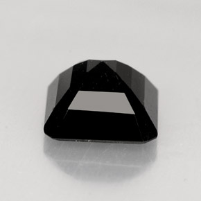Turmalina preto natural 1,41ct, corte esmeralda, opaco