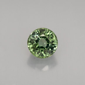 Turmalina verde natural 1,08ct, corte redondo, VVS