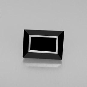 Turmalina preto natural 1,69ct, baguete, opaco