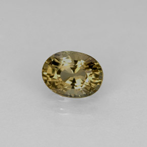 Turmalina amarelo natural 0,89ct, corte oval, VVS