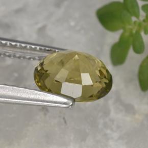 Turmalina amarelo natural 0,92ct, corte oval, VVS-VS