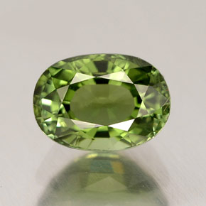 Turmalina verde natural 1,09ct, corte oval, VVS