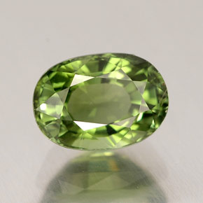 Turmalina verde natural 1,09ct, corte oval, VVS