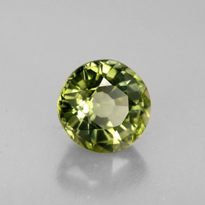 Turmalina verde natural 1,06ct, corte redondo, VVS