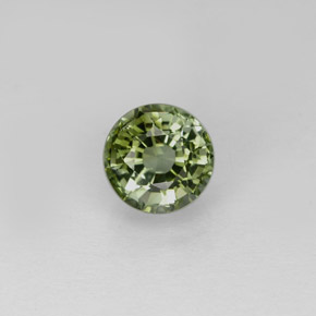 Turmalina verde natural 1,10ct, corte redondo, VVS