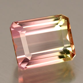 Turmalina multicolorido natural 2,00ct, corte esmeralda, VVS
