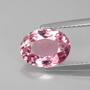 Turmalina rosa natural 1,83ct, corte oval, VVS