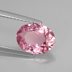 Turmalina rosa natural 1,83ct, corte oval, VVS