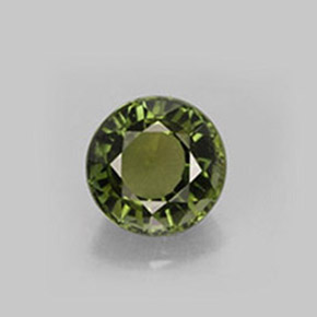 Turmalina verde natural 1,28ct, corte redondo, VS