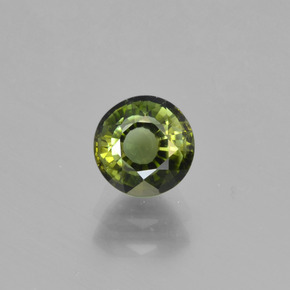Turmalina verde natural 0,93ct, corte redondo, VS