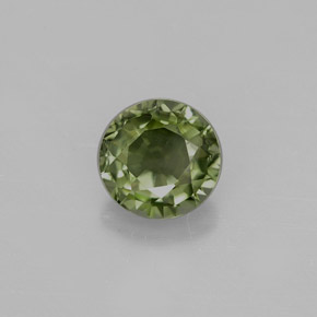 Turmalina verde natural 1,01ct, corte redondo, VVS