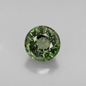 Turmalina verde natural 1,26ct, corte redondo, VVS